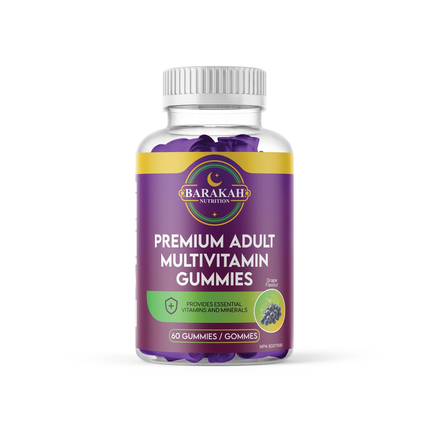 Premium Adult Multivitamin Gummies - Grape (60ct)