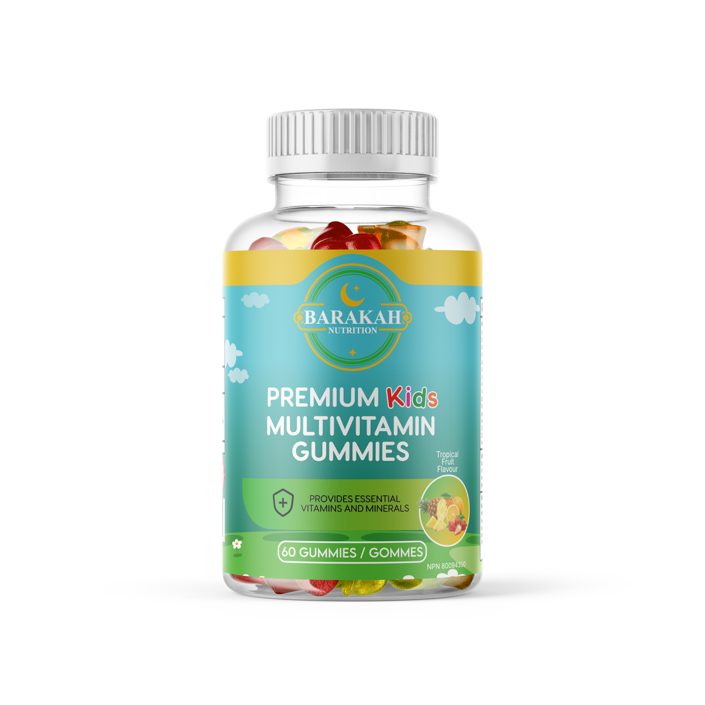 Premium Kids Multivitamin Gummies - Tropical Fruit (60ct)