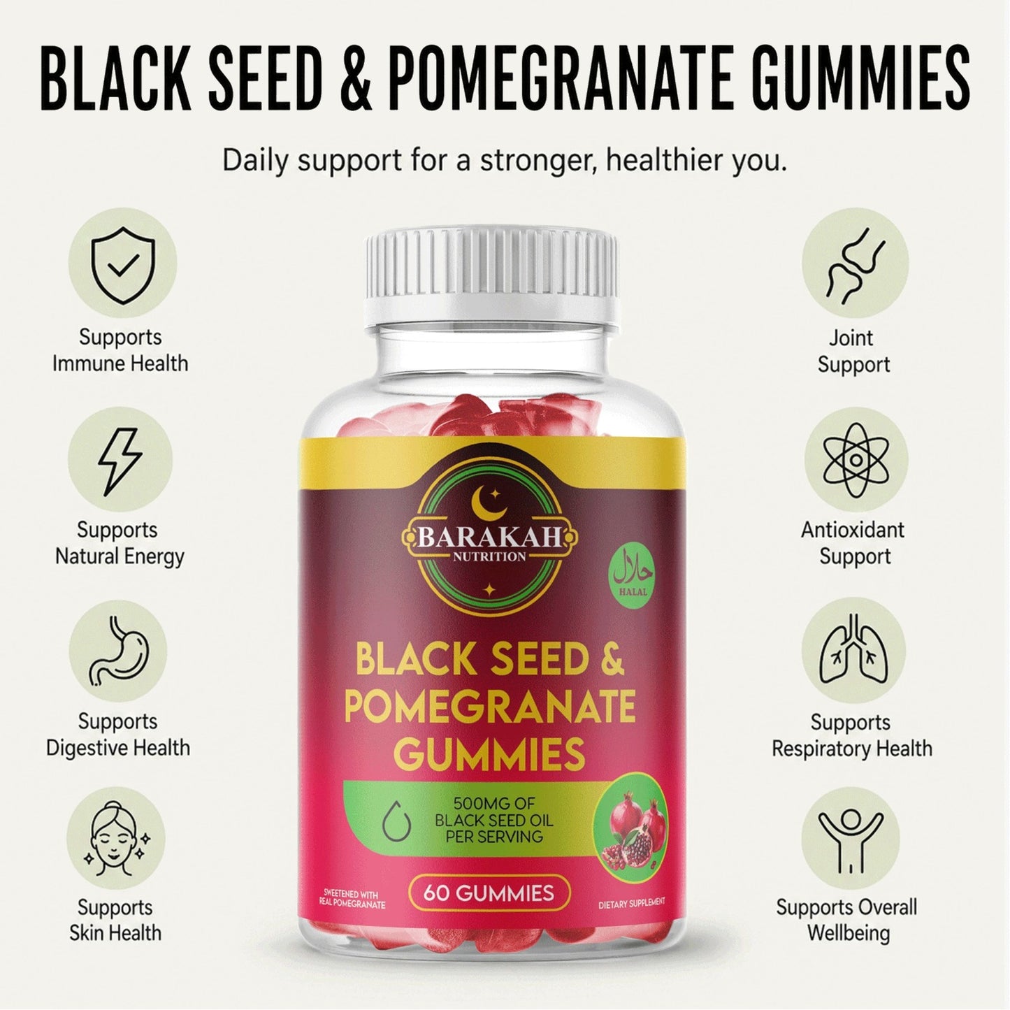 Black Seed & Pomegranate Gummies (60ct)